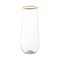 Clear with Gold Stemless Plastic Champagne Flutes - 9 oz. (64 Glasses)